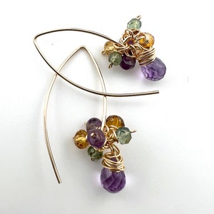 Edelstein-Cluster-Ohrringe - Marquise-Stil