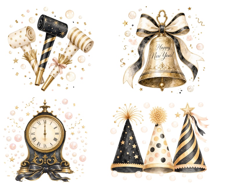 NEW YEARS Clipart PNG 2027 Celebration Designs for Happy New Years Eve ...