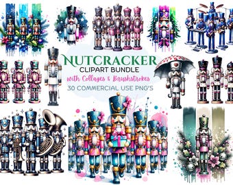 Nutcracker Clipart Bundle, Christmas Holiday PNG Files (Digital Download)