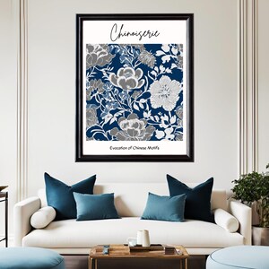 CHINOISERIE WALL ART- Vintage aesthetic floral print is a fresh version of the trending  style perfect for both traditional or modern home!