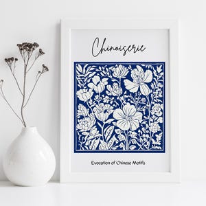 CHINOISERIE WALL ART- Vintage aesthetic floral print is a fresh version of the trending  style, perfect for both traditional or modern home!