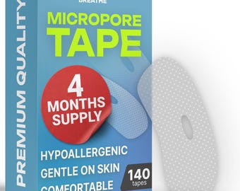 Hypoallergenic Micropore Mouth Tape for Sleeping - 140 Pack