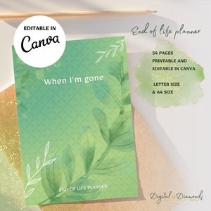 Vorlage für Notfallordner | Druckbarer End-of-Life-Planer | Just-in-Case-Planer | Bearbeitbar in Canva