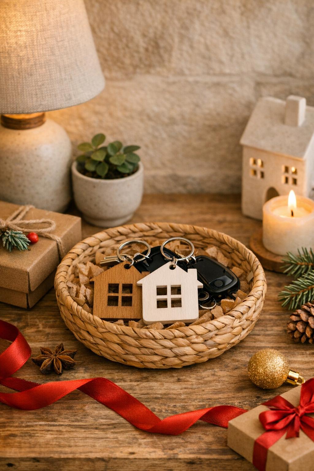 Portachiavi Metallo A Forma Di Casa – Regalo Simbolico In Confezione Regalo (1 Pezzo)