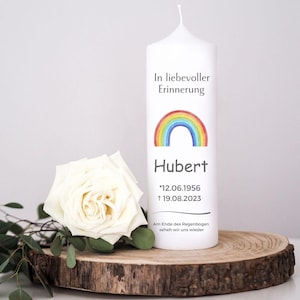 Mourning candle rainbow colorful, memorial candle mourning, personalized mourning candle