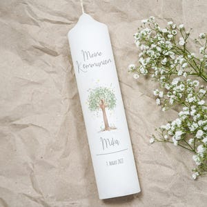 Personalized communion candle with tree of life, communion candle with saying, blessing candle, individual candle, religious candle