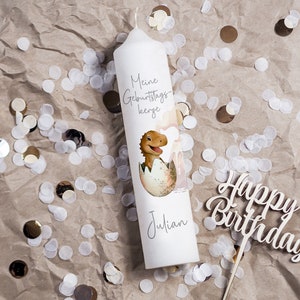 Birthday candle dino egg, birth candle, birthday candle children, personalized, candle birthday, life candle
