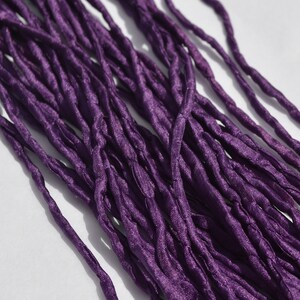 PURPLE Silk Cords, Hand Dyed Hand Sewn Strings, Royal Purple Silk Cording Qty 1 to 25 Cords 2-3mm Jewelry Making Craft Stringing Supplies