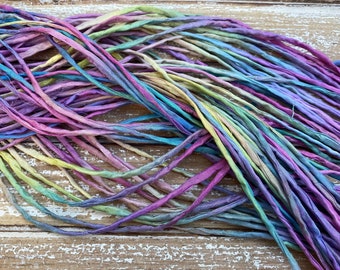 Tropical Petals Silk Cord Assortment 2-3mm Hand Dyed Hand Sewn Cording Bulk 10 to 50 Strings, Eye Candy plus a dye lot with more Pinks