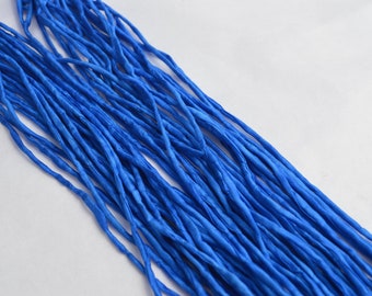 SAPPHIRE Silk Cords Hand Dyed Hand Sewn Strings, Blue Silk Cording, Qty 1 to 25 Cords 2-3mm Jewelry Making Craft Cord, Stringing Supplies