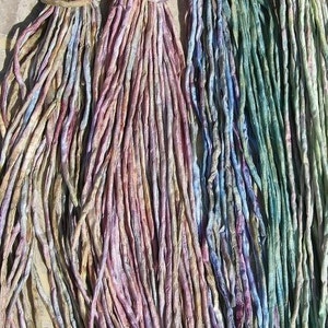 Jelly Beans Silk Cords, Pick 6 Hand Dyed Hand Sewn Silk Cording Multi Colors Strings, Jewelry Making Silk Cords