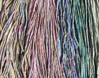 Jelly Beans Silk Cords, Pick 6 Hand Dyed Hand Sewn Silk Cording Multi Colors Strings, Jewelry Making Silk Cords