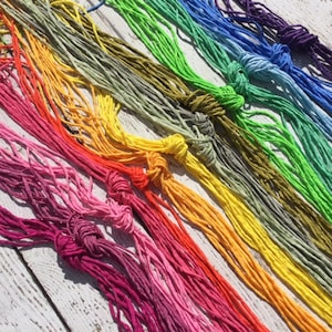 Hand Dyed and Sewn Silk Cords CHOOSE the COLOR Cording 2mm to 3mm Qty 2 to 100 / Hand Dyed Bulk Strings Assorted Rainbow or Neutral Colors image 1