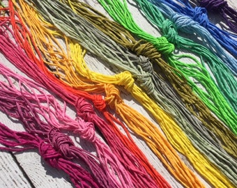 Hand Dyed and Sewn Silk Cords CHOOSE the COLOR Cording 2mm to 3mm Qty 2 to 100 / Hand Dyed Bulk Strings Assorted Rainbow or Neutral Colors