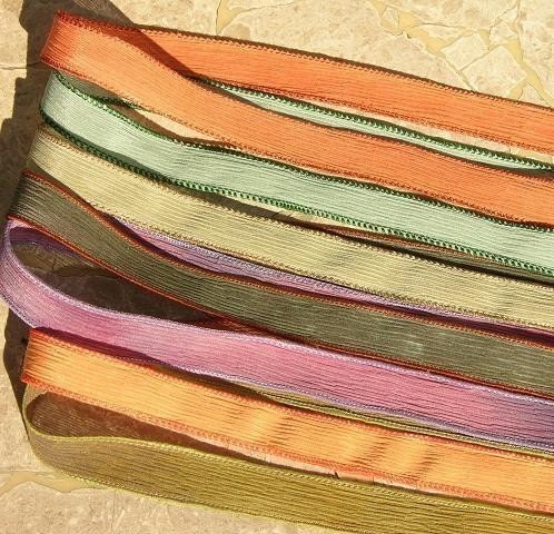 Tropical Petals Silk Cord Assortment 2-3mm Hand Dyed Hand Sewn Cording Bulk  10 to 50 Strings, Eye Candy plus a dye lot with more Pinks