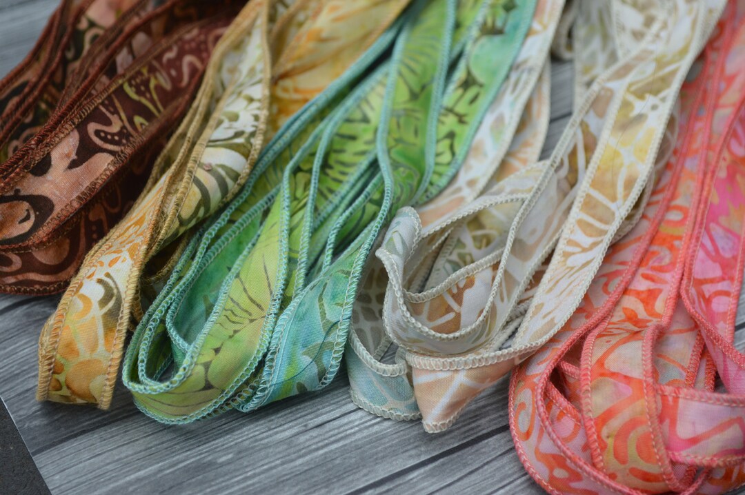 BEACH PARTY Batik Ribbon Assortment, Hand Dyed in Bali, Sample Pack ...