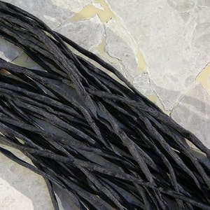 Black Silk Cords 2-3mm Silk Strings Qty 1 to 100 / Hand Dyed Hand Sewn Cording JamnGlass Embroidery Kumihimo Braiding Handfasting Cord