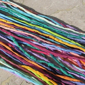 JAZZ Silk Cords Assortment, Silk Cording Hand Dyed Hand Sewn Strings 2mm to 3mm Thick, Bulk Wholesale Qty 10 to 50 Jewelry Making Craft Cord image 2