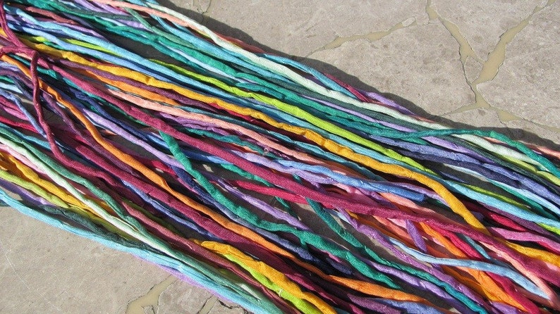 JAZZ Silk Cords Assortment, Silk Cording Hand Dyed Hand Sewn Strings 2mm to 3mm Thick, Bulk Wholesale Qty 10 to 50 Jewelry Making Craft Cord image 2