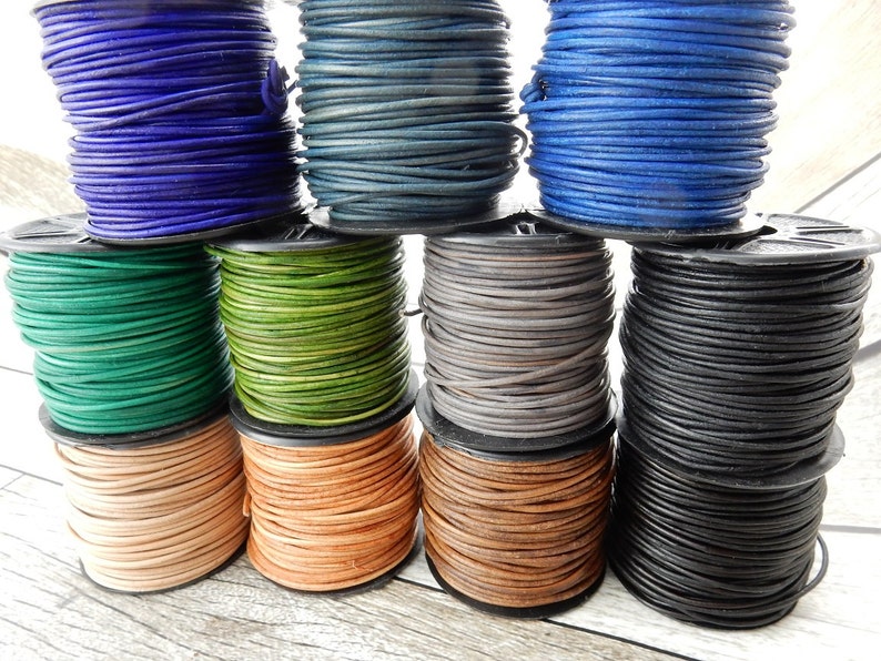 Natural Dye 2mm Leather Cords Round Leather Cords Leather Etsy Canada