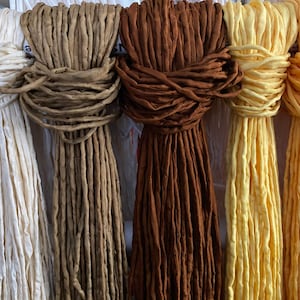 Silk Cords, CHOOSE Your COLOR, 2mm to 3mm Qty 1 to 20 Hand Dyed Bulk Strings Brown Gold Pumpkin Orange. Warm Earth Tones Neutral Cording image 2