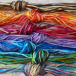 Silk Cording Mixes/Qty 6 to 100 Hand Dyed 2mm to 3mm Hand Sewn Silk Cords /Bridal Flower Bouquet Trim /Handmade Wrap Bracelets/Necklace Cord