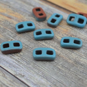 AQUA BLUE Ceramic Clasp, Buckle  Clasp, All-One-Piece Instant Clasp Button Qty 1, Turquoise Clasp, Two Hole Button Clasp, Slider Clasp