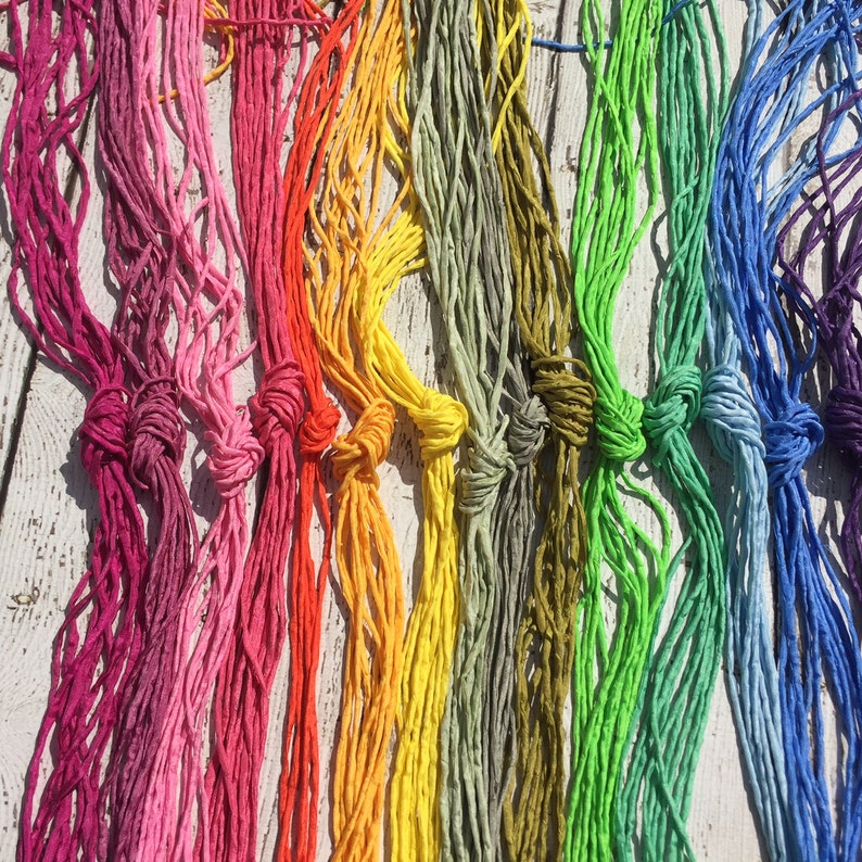 Hand Dyed and Sewn Silk Cords CHOOSE the COLOR Cording 2mm to 3mm Qty 2 to 100 / Hand Dyed Bulk Strings Assorted Rainbow or Neutral Colors image 5