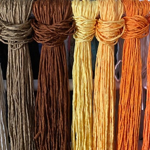 Silk Cords, CHOOSE Your COLOR, 2mm to 3mm Qty 1 to 20 Hand Dyed Bulk Strings Brown Gold Pumpkin Orange. Warm Earth Tones Neutral Cording image 4