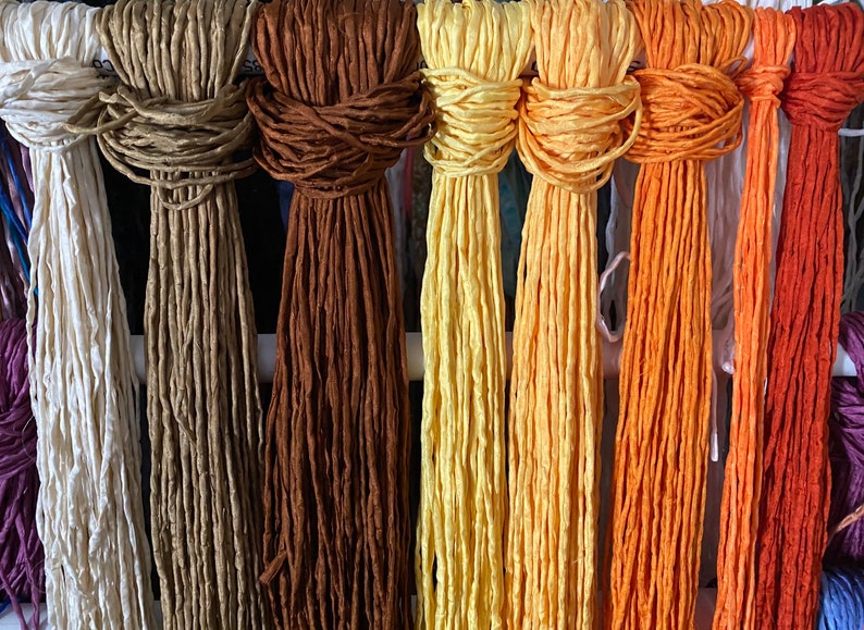 Silk Cords, CHOOSE Your COLOR, 2mm to 3mm Qty 1 to 20 Hand Dyed Bulk Strings Brown Gold Pumpkin Orange. Warm Earth Tones Neutral Cording image 4