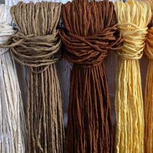 Silk Cords, CHOOSE Your COLOR, 2mm to 3mm Qty 1 to 20 Hand Dyed Bulk Strings Brown Gold Pumpkin Orange. Warm Earth Tones Neutral Cording image 5