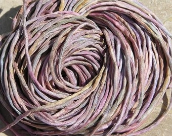 SEA SHELLS Pink Silk Cords, Hand Dyed and Hand Sewn Strings, Jewelry Cording Qty 6 to 24, Bulk Listing, Great Silk Wraps or Kumihimo Braids