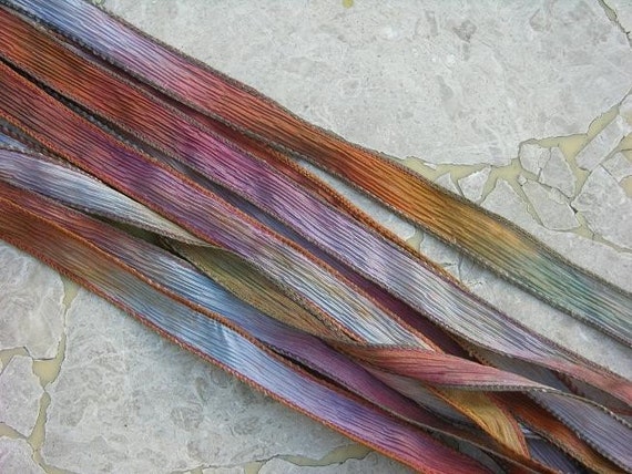 DESERT BLOOM rubans de soie, à la main teints teints teints à la main ruban de soie chaînes 5 rubans de soie aquarelle ea9d80 DESERT BLOOM rubans de soie, à la main teints teints teints à la main ruban de soie chaînes 5 rubans de soie aquarelle ea9d80