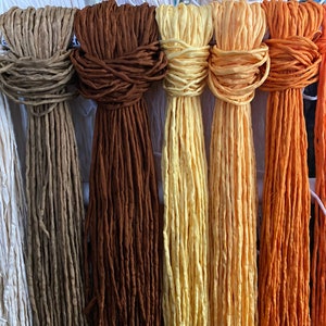 Silk Cords, CHOOSE Your COLOR, 2mm to 3mm Qty 1 to 20 Hand Dyed Bulk Strings Brown Gold Pumpkin Orange. Warm Earth Tones Neutral Cording image 3