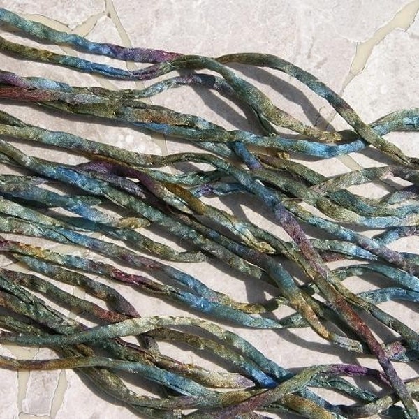 SEALIFE Silk Cords, Silk Cording, Jewelry Making Strings, 3-4mm Thick, Bracelet Findings, Stringing Supplies, Hand Dyed Hand Sewn Strings