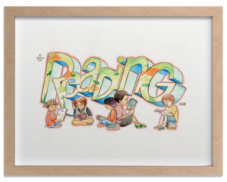 Reading Print Etsy