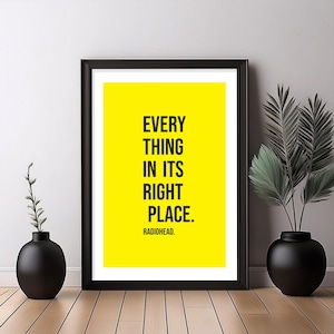 Everything in its right place - Radiohead - Wall art