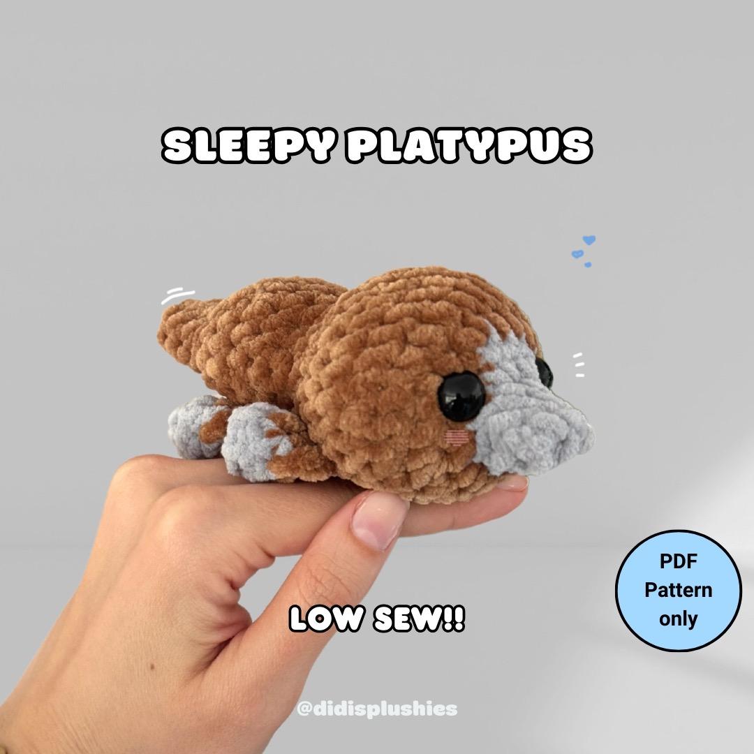 Sleepy Platypus Low-Sew Amigurumi Pattern
