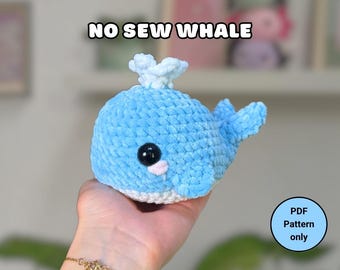 No-Sew Whale Crochet Pattern | Medium Size, Amigurumi (PDF Pattern)