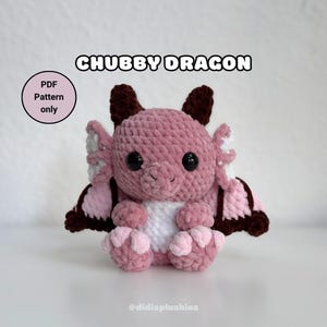 Chubby Dragon Crochet Pattern | sitting amigurumi dragon | advanced beginner | didisplushies