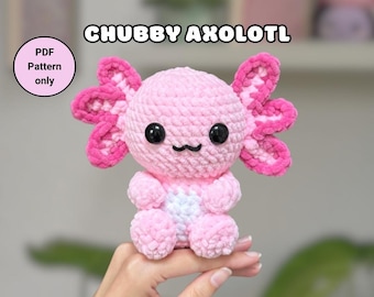 Chubby Axolotl Crochet Pattern | sitting amigurumi axolotl | advanced beginner | didisplushies