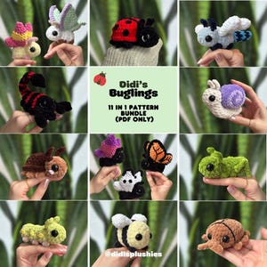 11 in 1 Buglings Crochet Pattern Bundle | includes 11 different low- and no-sew bug patterns | Didisplushies