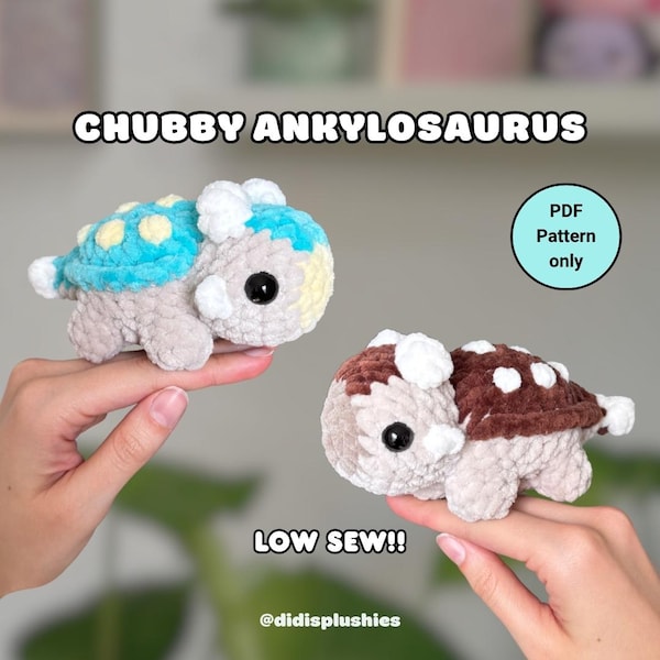 Chubby Ankylosaurus Crochet Pattern | small dino amigurumi | Didisplushies