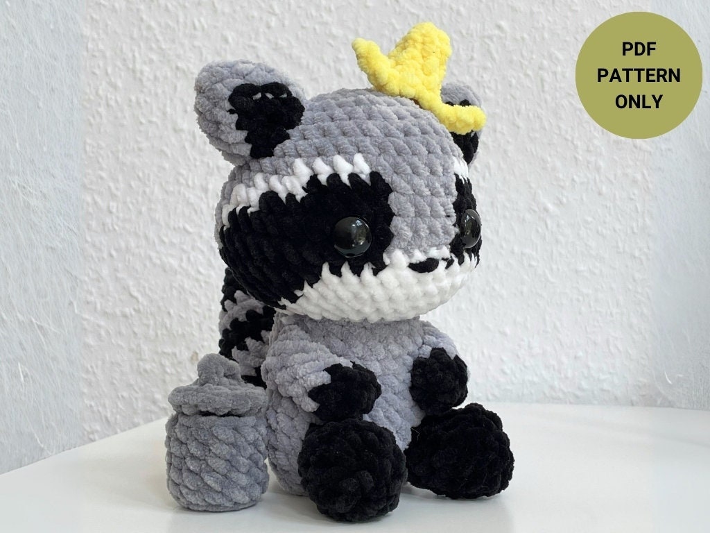 30 Raccoon Crochet Patterns for Woodland Amigurumi, Plushies, and Loveys 34 Baby Raccoon with Bag and Accessories Pattern