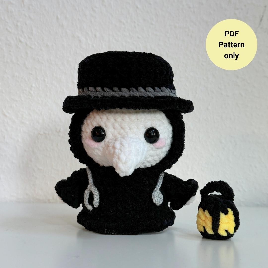 Plague Doctor Crochet Pattern Hat and Hood Are Removable