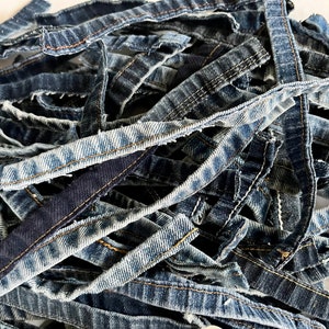 100 CT Salvaged Denim Blue Jean Hems
