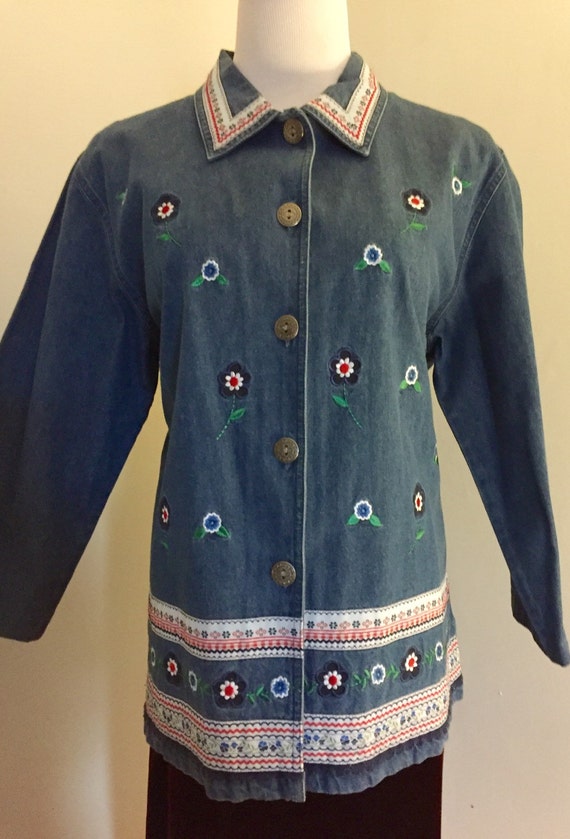 Garden Jacket Vintage Denim Bobbie Brooks - image 1
