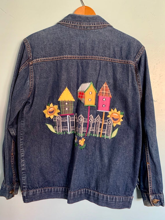 Vintage Jean jacket Denim Embroidered Jean Jacket