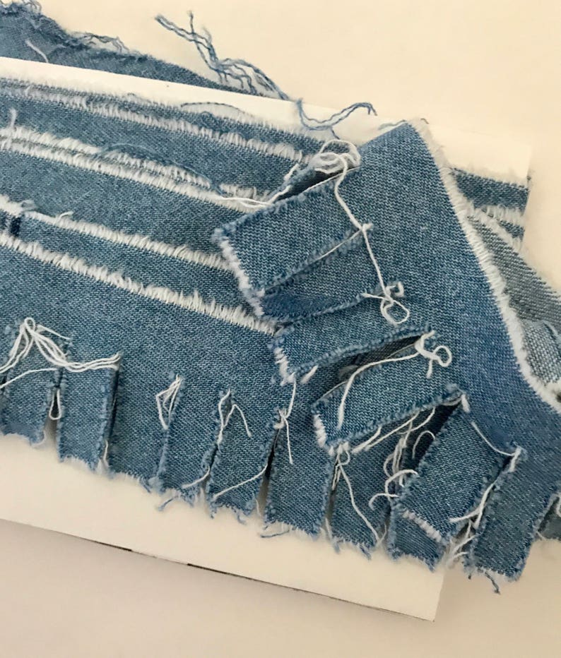 Fringe Denim Blue Handmade Handcut Fringe Trim Embellishment Etsy