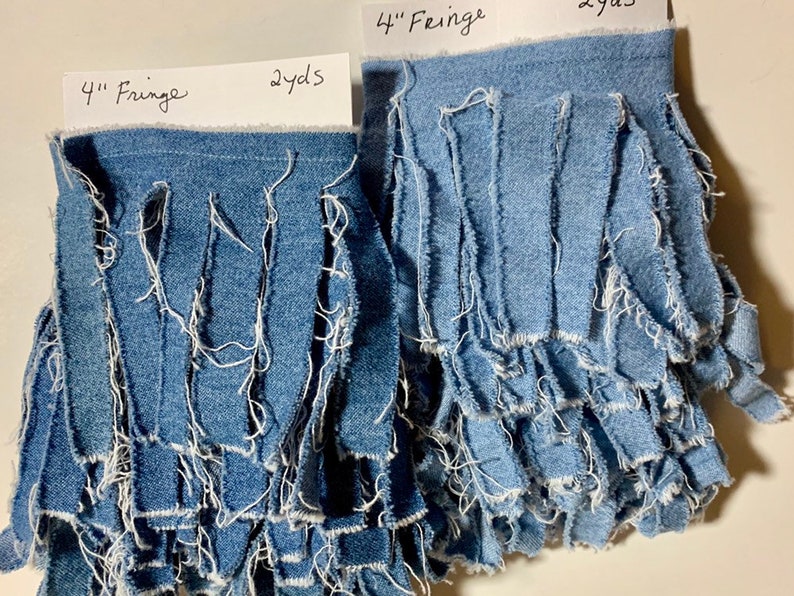 Fringe Denim Blue Jean Handmade Handcut Fringe Trim Etsy